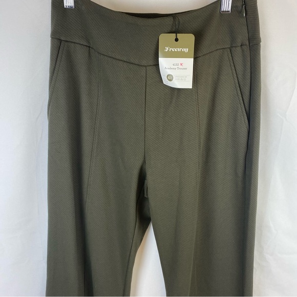 CAbi #4132R Academy Trouser Pants Wide Leg in Wren Olive Green/brown Size 6 - Picture 2 of 12